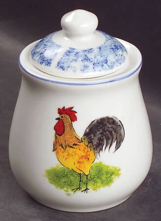 Country Barn Rooster Sugar Bowl & Lid