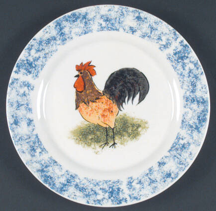 Country Barn Rooster Salad Plate