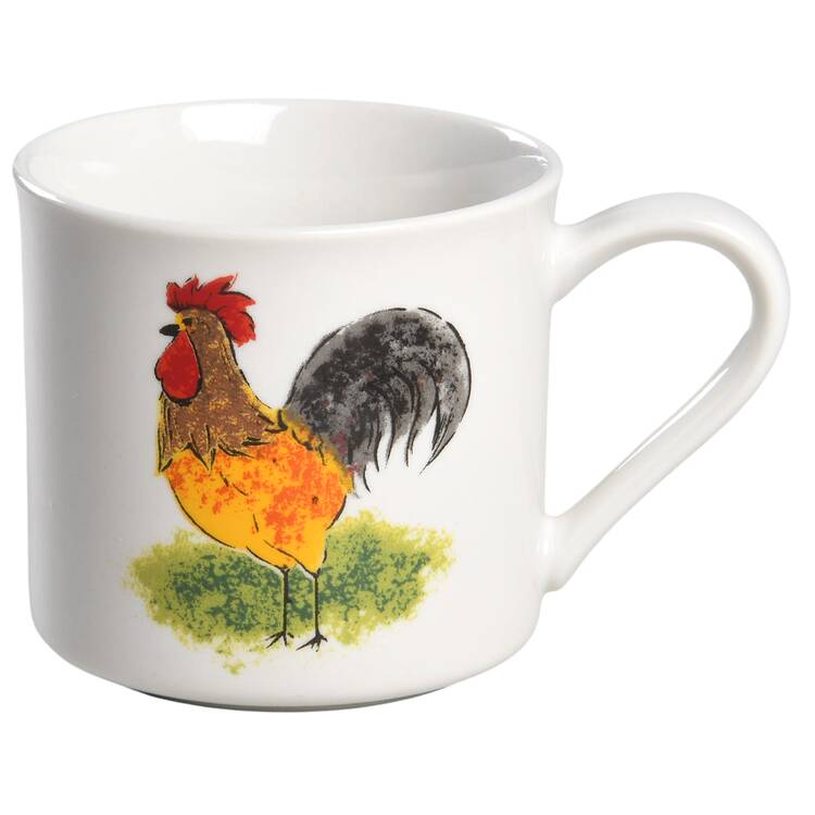 Country Barn Rooster Flat Cup