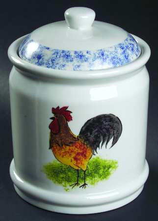 Country Barn Rooster Large Canister & Lid