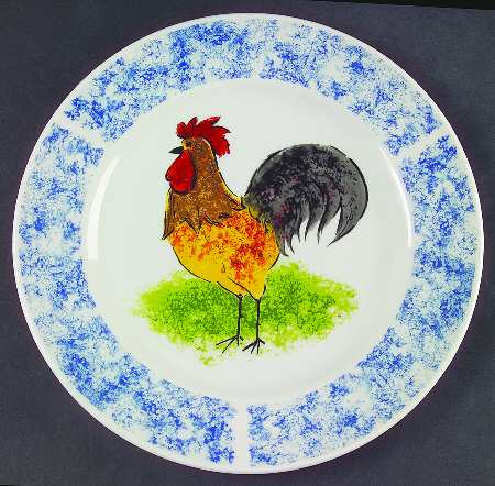 Country Barn Rooster Dinner Plate