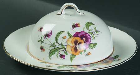 Pansy Muffin Dish & Lid