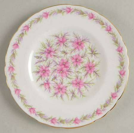 Love In The Mist Pink Bread & Butter Plate