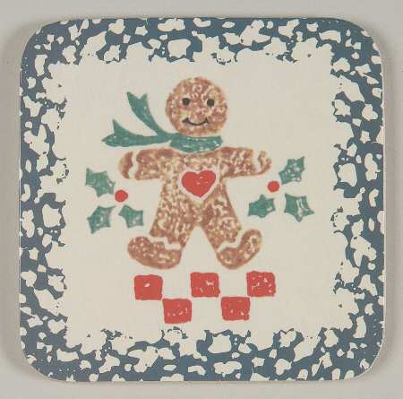 Gingerbread Cork Back Square Coaster
