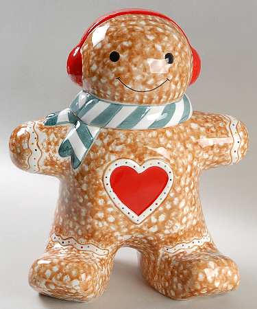 Gingerbread Figural Cookie Jar & Lid
