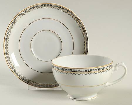 Grecian Footed Cup & Saucer Set