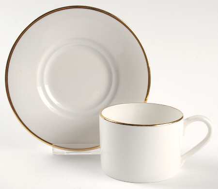 Colonnade Gold Flat Cup & Saucer Set