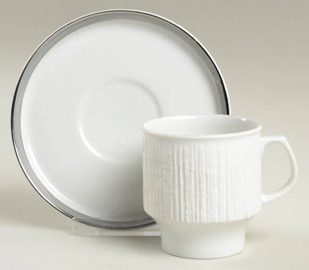 Platinum Band Flat Cup & Saucer Set