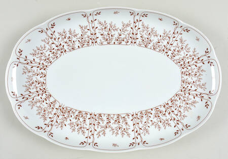 Brown Fleur 12" Oval Serving Platter