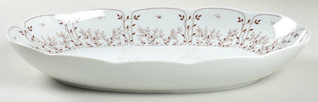 Brown Fleur 12" Oval Vegetable Bowl