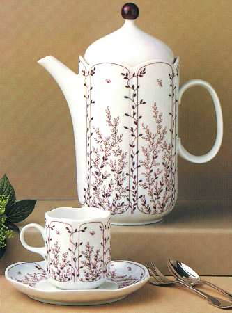 Brown Fleur Coffee Pot & Lid