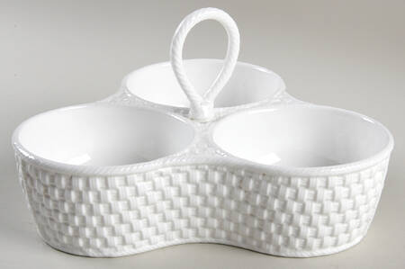 Tiffany Weave 3 Part Condiment Server W/Center Handle