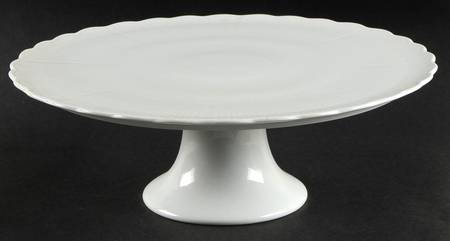 Salzburg White 12" Diameter Pedestal Cake Stand