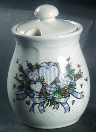 Blueberry Hearts Sugar Bowl & Lid
