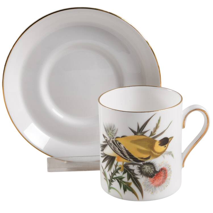 Audubon Birds Flat Demitasse Cup & Saucer Set