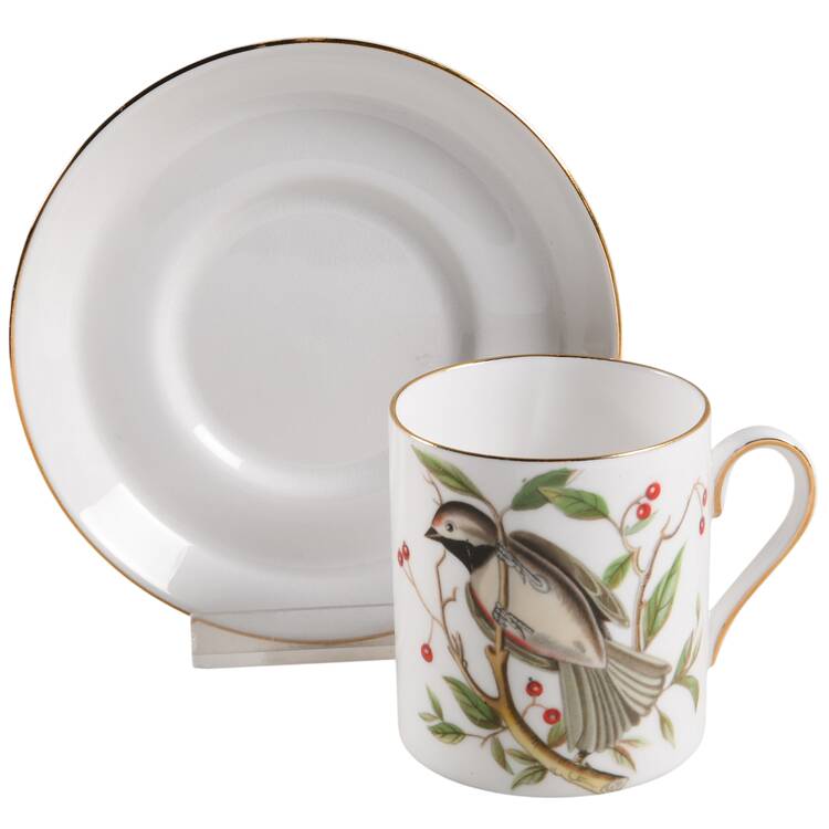 Audubon Birds Flat Demitasse Cup & Saucer Set