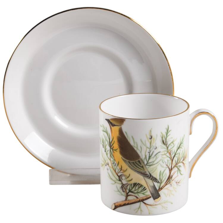 Audubon Birds Flat Demitasse Cup & Saucer Set