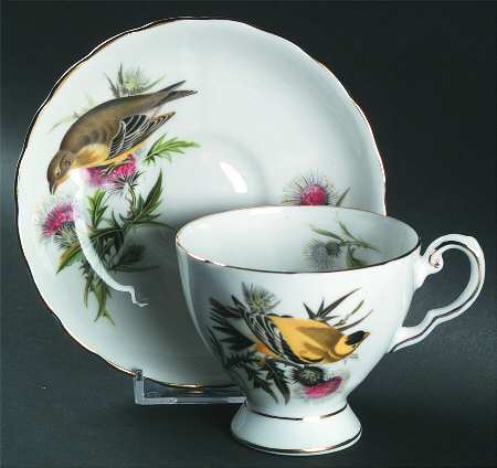 Audubon Birds Footed Cup & Saucer Set