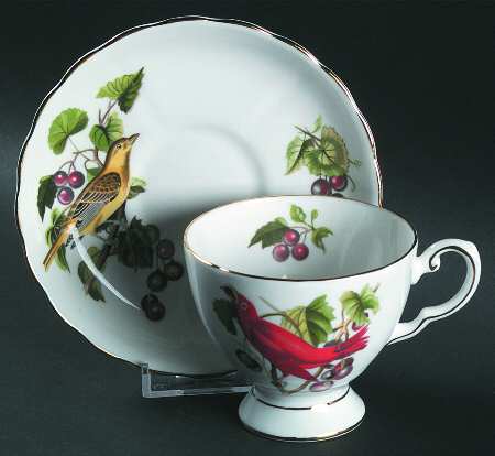 Audubon Birds Footed Cup & Saucer Set
