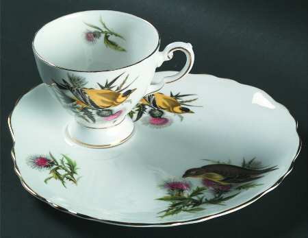 Audubon Birds Snack Plate & Regular Footed Cup