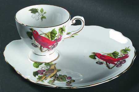 Audubon Birds Snack Plate & Regular Footed Cup
