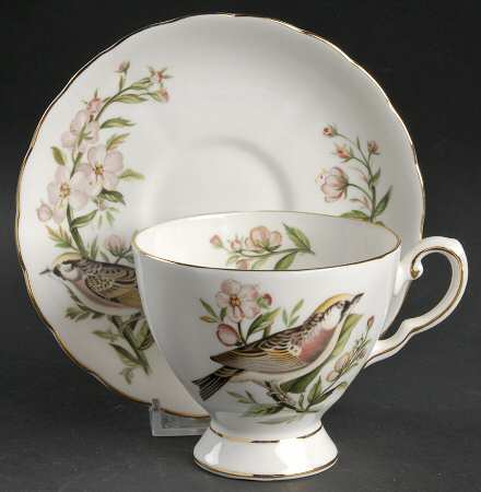 Audubon Birds Footed Cup & Saucer Set