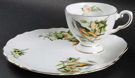 Audubon Birds Snack Plate & Regular Footed Cup