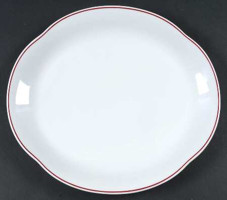 R6L1 Red 13" Oval Serving Platter
