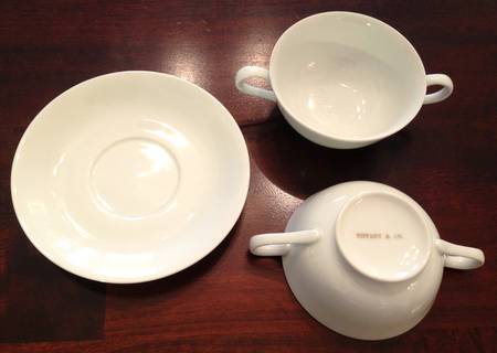 TIC18 Footed Cream Soup Bowl & Saucer Set