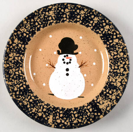 Navy Snowman (Made in Mold) Salad Plate