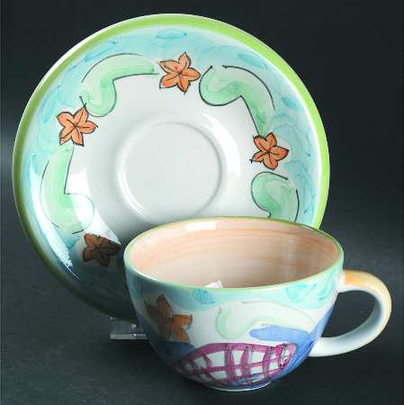 Delray Flat Cup & Saucer Set
