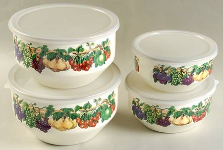 Kensington Garden (4 Piece) Metal Bowl Set with Lids