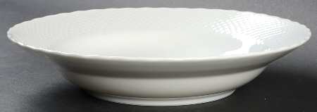 White Wicker Large Rim Soup Bowl