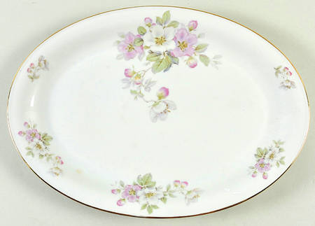 Apple Blossom (Cream Background) 13" Oval Serving Platter