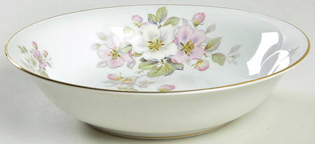 Apple Blossom (Cream Background) 8" Round Vegetable Bowl