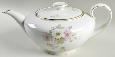 Apple Blossom (Cream Background) Teapot & Lid
