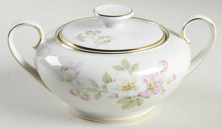 Apple Blossom (Cream Background) Sugar Bowl & Lid
