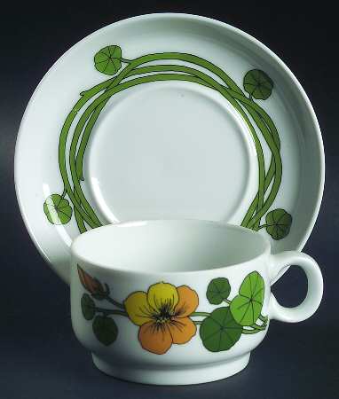 Nasturtium Flat Cup & Saucer Set
