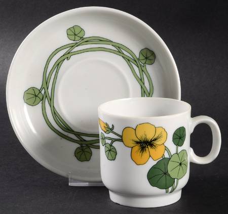 Nasturtium Flat Cup & Saucer Set