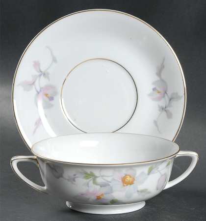16665 Footed Cream Soup Bowl & Saucer Set
