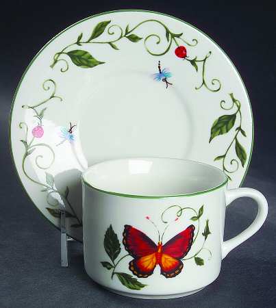 Butterfly Flat Cup & Saucer Set