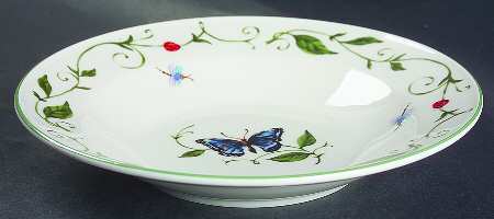 Butterfly Large Rim Soup Bowl