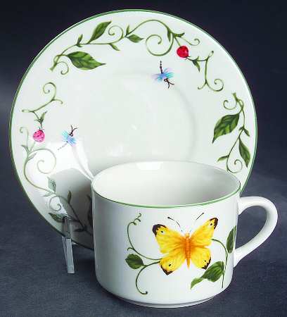Butterfly Flat Cup & Saucer Set