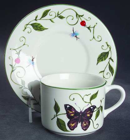 Butterfly Flat Cup & Saucer Set