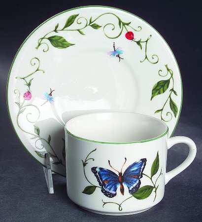 Butterfly Flat Cup & Saucer Set