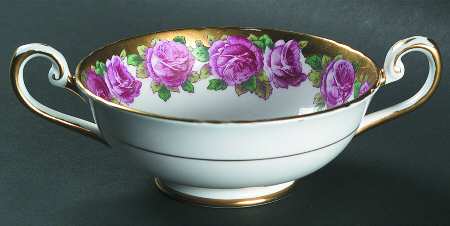 Tuscan Rose Footed Cream Soup Bowl