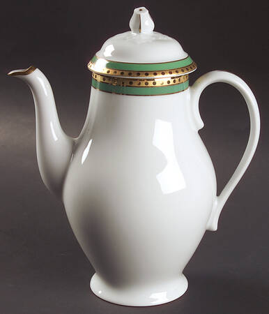 Green Band Coffee Pot & Lid by Tiffany