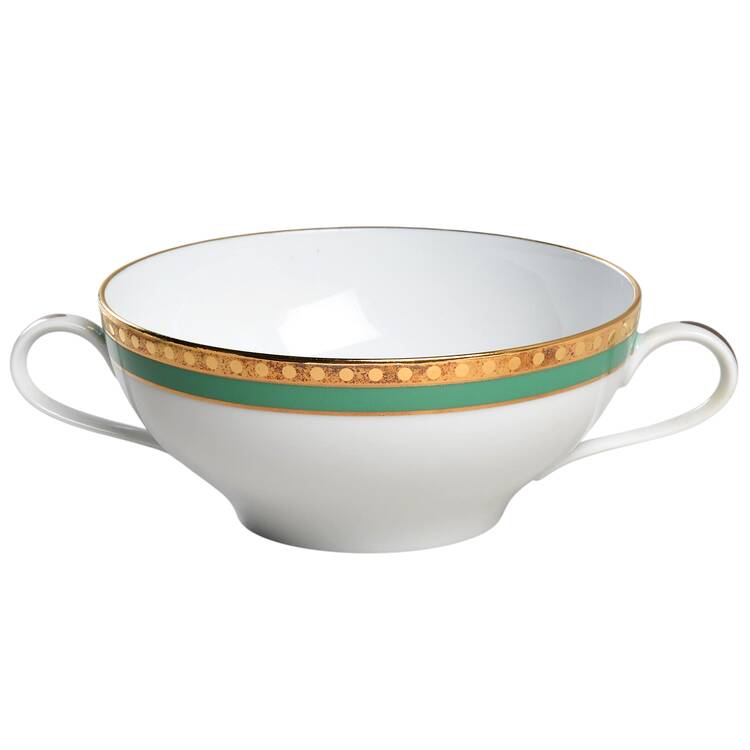 Green Band Flat Cream Soup Bowl