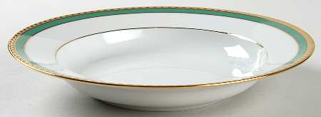 Green Band Rim Soup Bowl by Tiffany