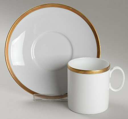 Gold Band Flat Cup & Saucer Set